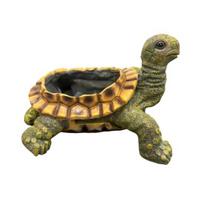 Small Turtle Planter Resin Turtle Shaped Flower Pot with Drainage Holes Cute Animal Cacti Pots for Office Home Desktop Decor