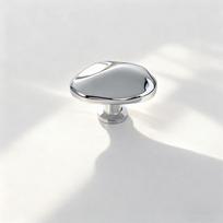 1Pc Bright Silver Single Hole Handle, New Chinese Style Minimalist Hardware Knob, Small Pull for Cabinet, Wardrobe and Drawer