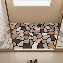 Bathroom Hollow Silk Ring Floor Mat Simple Pebble Bathroom Shower Room Non-Slip Foot Mat Household Dirt-Resistant Anti-Fouling Mat 40*60cm