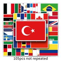 105pcs/set National Flag Series Stickers Cartoon Cute Suitcase Laptop Guitar Skateboard Personalized Decoration Sticker TMZ