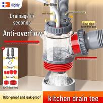 Haili Kitchen Sink Drain Anti-Odor Sealer pilka spalva