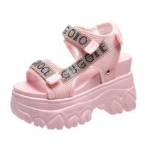 2026 High Heels Sexy Open-toed Sandals Chunky Sandals Women Wedge Increased Platform Shoes Ladies Beach Summer Sandalia 34