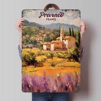Provence France Painting Tin Plaque Poster Customized Wall Art Retro Vintage Metal Signs for Man Cave Office Decoration Room 20x30cm（7.8x11.8inch）