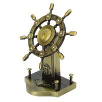 Pirate Decor Alloy Retro Style Glossy Durable Nautical Rudder Ornaments for Homes Bars