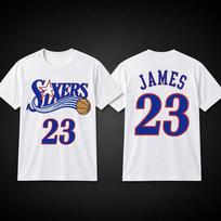 James No. 23 Medvilnės Džersis Philadelphia 76ers Krepšinio Treniruočių Apranga Sportiniai Marškinėliai Vyrams Moterims Per dideli Treniruočių Sportiniai Moteriški Vyriški Drabužiai 4XL