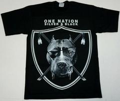 RAIDER NATION T-shirt Silver Black Raiders Tee Men's MEDIUM 100% Cotton New S