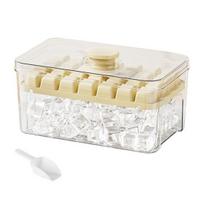 Ice Cube Mold with Lid And Storage Box One-Press Easy-Release Double Layer Ice Tray with Scoop BPA-Free Food Grade Ice Maker for Cocktails Whiskey And 28