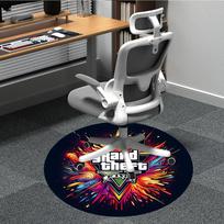 GTA V Office Round Area Rug, Indoor Mat Suitable For Office, Under Office Chairs Bedroom Living Room Home Decor, Room Deco146 80cm by 80cm