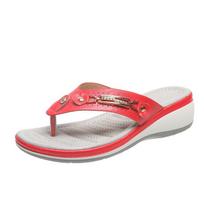 2023 Women's Outdoor Flip-Flops: Casual Beach Sandals, Summer Plus Size Slippers 42 juoda