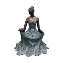 Leaf Fairy Goddess Statue Bird Feeder Outdoor Garden Patio Yard Sculpture Decorative Ornament for Landscaping and Home One Size