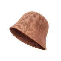 Gift Wide Brim Hollow Fisherman Cap Breathable Solid Color Sunshade Bucket Hat Portable Mesh Sun Beach Hat Outdoor