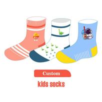REMOULD Kids Knee High Socks Custom 3D Cute Cotton Children Socks Custom 5-9 years