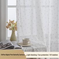 TEMU Translucent Chiffon Butterfly Floral Curtains for Bay Windows & Living Rooms Whole Roll per Meter