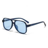 New Pilot Style Oversized Aviator Sunglasses With Blue Lenses For Outdoor Sports And Fashion StyleD