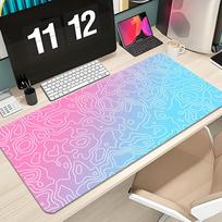Blue and Pink Topographic Map Design Mouse Pad Large Computer Office Mat Rubber Antislip Gaming Keyboard Mousepad Long Desk Mat 800x300x2mm