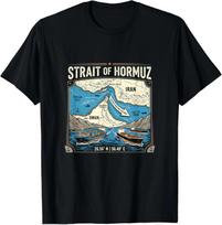 Strait of Hormuz Vintage Map T-Shirt 4XL
