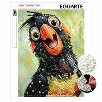 DIY Pearl Painting Canvas Colorful Happy Parrot Bird 3D Bead Art Kit Relaxing Handmade Craft for Room Decoration Gift Hobby Creative Wall Decor 30x40cm