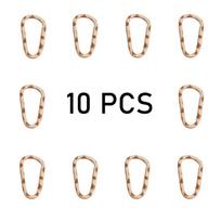 10PCS Single Loop Heart Shaped Carabiner Hook Rings Leopard Print Openable Spring Clasp  Gift D Buckle-Khaki