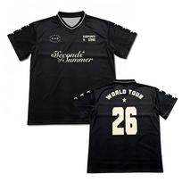 5SOS 5 Seconds of Summer Soccer Jersey Short Sleeve Summer V-neck Men Football Tees Casual Fashion Design Print Merch Clothing XXS