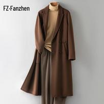 Fanzhen Men's 100% Wool Mid-Length Overcoat XL