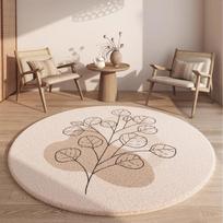 Modern Style Living Room Decoration Round Carpet Thickend Plush Rugs for Bedroom Home Fluffy Soft Floor Mat Washable Bedside Rug 80x80CM
