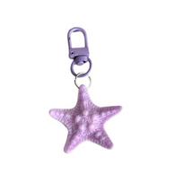 Colorful Starfish Keyring Sea Star Shaped Keychain Handmade Pentagrams Pendant Key Chain Handmade Bag Accessories