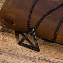 Men's Viking Necklace Stainless Steel Geometric Pendant Waterproof Amulet Collar 55 60 70cm Box Chain 55cm