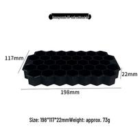 Black Food-Grade Silicone Ice Cube Tray with Lid, Easy-Release Whiskey Ice Ball Mold OPP bag