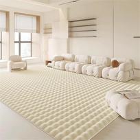 2024 Cream Bubble Faux Rabbit Fur Rug for Living Room, Sofa, Bedroom, and Bay Window - Winter Floor Mat and Cushion 90x180 cm