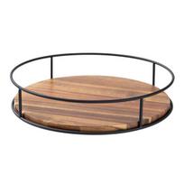 Laikymo padėklo organizatorius daugiafunkcis 360 laipsnių besisukantis medinis Lazy Susan suktukas virtuvės stalviršio organizatorius beige