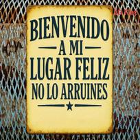 Spanish Welcome Sign Rustic Iron Wall Decor Plaque Bienvenido A Mi Feliz No Lo Arrures Humorous Greeting   Perfect for Hom 20x30cm（7.8x11.8inch）