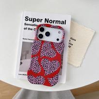 2 IN 1 Cute Heart Leopard Pattern for IPhone 17 16 15 14 13 Pro Max Shockproof Protective Wave Edges Back Cover Case iPhone 13