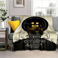 Koraliina animacinis filmas Mesti pledas Piknikui Super minkštas kawaii pledas Kelionei Lovatiesė Sofai Sofa Lova Pledas Gimtadienio dovana 80x120cm black