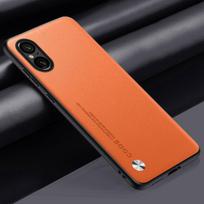 Luxury PU Leather Case For Sony Xperia 5 V 5V Back Cover Matte Silicone Shockproof Full Protection Phone Case For Sony Xperia5 V For Sony Xperia 5 V oranžinė