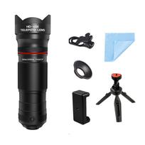 40X Zoom Lens with Tripod Phone Telephoto Lens Phone Telescope Phone Camera Lens for Hiking Camping Wildlife Observation Moon Sports Game Concert Watc black