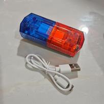 Rechargeable Red/Blue LED Strobe Patrol Shoulder Light with Clip