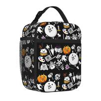 Insulated Lunch Tote Bag Nyanko Great War Battle Cats Warrior Cartoon Cute Cooler Thermal Lunch Container Multifunction Office One Size