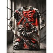 New Samurai Japanese Art 3d Print T-shirt Men Women Fashion Plus Size Street Short Sleeve Tops Tees Kids tshirt Unisex Clothing S