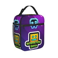 Geometry Dash  Insulated Lunch Bags Cooler Bag Reusable,Meal Container Games Large Tote Lunch Box Girl Boy Office  Picnic One Size