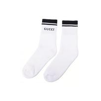 Gucci Logo-intarsia Cotton-Blend Socks 'White Black' Men's 496493-4G293-9000 M