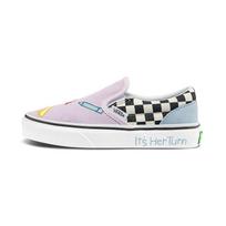 Vans Slip-On Series Casual Low-Top Kids Skate Shoes Kids sneaker Pink Blue VN0A5KXM89C 34 white