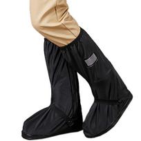 Rainproof Shoes Covers Thickened Bottom High Cylinder Boot Shoes Covers for Outdoor Walking Cycling Black S