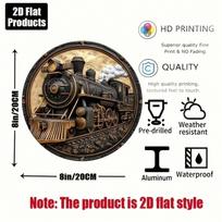 Vintage Train Metal Wall Art Steam Engine Home Decor TYA5305-20X20CM
