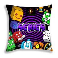 Geometry Dash Cartoon Print Pillow Cover 45x45cm Cushion Covers Sofa Bed Home Decorative Custom Pilow Cases Car Decoration Gift 45cmx45cm