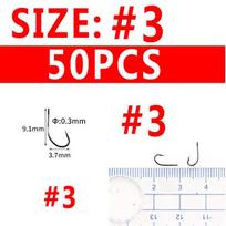 50/25PCS Multiple Purpose High Carbon Steel Fish Hook Nmyph Fly Sabiki Rig Hook Carp Fishing Hook Saltwater Jig Lure Hooks #3
