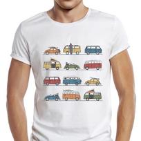 TEEHUB Vintažinių kemperių marginti vyriški marškinėliai Grafiniai Retro Banglenčių ir sporto drabužiai Laisvalaikio viršutiniai drabužiai Hipsterių kemperio autobuso marškinėliai S