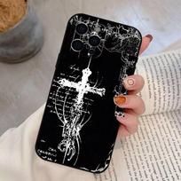Gothic Cyber Sigil Cross Phone Case Silicone Soft For IPhone 17 16 15 14 13 12 11 X XR Plus Pro Max Plus iPhone16