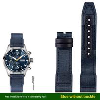 For IWC Pilot Nylon Genuine Leather watch band for IWC Mark 18 Balack Aces Portuguese original style woven canvas strap Bracelet 20mm width