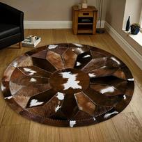 Modern Patchwork Round Rug, Geometric Block Pattern Non-Slip Washable Circle Carpet for Living Room & Bedroom Decor, 1PC 80cm