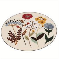 1pc Floral Round Rug - Bright floral pattern, lightweight washable polyester, perfect for living room, dining table, bedroom 80cm